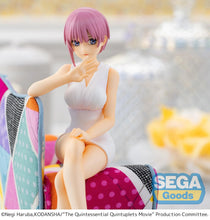 Load image into Gallery viewer, Free UK Royal Mail Tracked 24hr delivery 

Striking statue of Ichika Nakano from the popular anime The Quintessential Quintuplets. This stunning figure of is launched by Good Smile Company as part of their latest PM perching collection. 

The statue is created exceptionally, showing Ichika Nakano posing elegantly in her white dress, and sitting down. - Stunning! 

This PVC statue stands at 14cm tall, and packaged in a gift/collectible box by Good Smile Company. 

Official brand: Good Smile Company / SEGA

E

