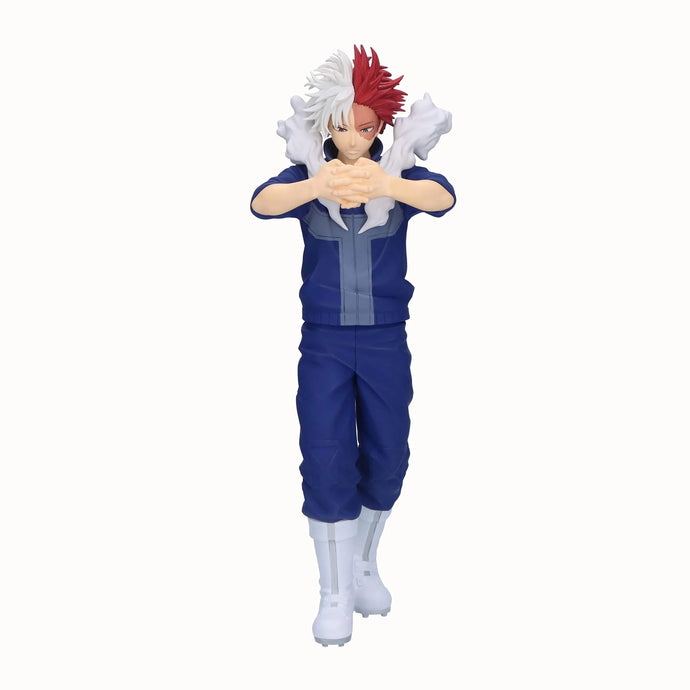 Free UK Royal Mail Tracked 24hr delivery 

Elegant statue of Shoto Todoroki from the popular anime series My Hero Academia. This stunning statue is launched by Banpresto as part of their latest DX collection.

The creator has completed this in excellent fashion, showing Shoto focusing in unleashing his attack. -Stunning! 

This PVC statue stands at 21cm tall, and packaged in a gift/collectible box from Bandai. 

Official brand: Banpresto / Bandai

EAN: 4983164896367  

Excellent gift for any My Hero Academi