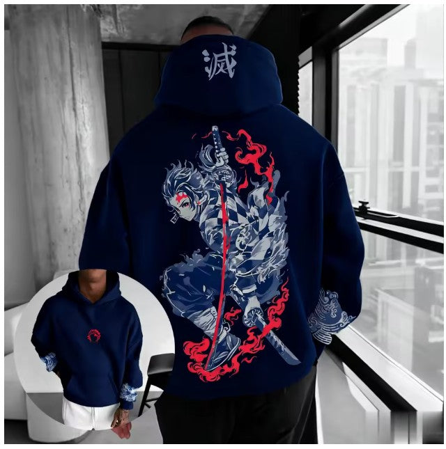 Free UK Royal Mail Tracked 24hrs delivery

Stunning design of Tanjiro Kamado - Demon Slayer anime hoodie. 

Premium DTG technology prints the design directly onto the hoodie which makes the design really stand out, easy to wash, and the colours will not fade or crack.

The silken style of this polyester hoodie makes it lightweight and comfortable to wear. A large front pocket and an adjustable hood with drawstrings.

Excellent gift for any Demon Slayer fan.

Material: Cotton

Size: Unisex