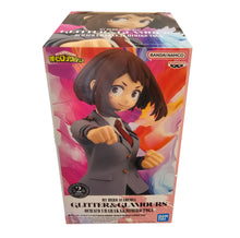 Load image into Gallery viewer, Free UK Royal Mail Tracked 24hr delivery  

Beautiful statue of Ochaco Uraraka from the popular anime My Hero Academia. This figure is launched by Banpresto as part of their latest Glitter and Glamour collection.

The creator did an excellent job creating this piece, showing Uraraka posing stunningly in her academy uniform. 

This PVC statue stands at 22cm tall, and packaged in a gift/collectible box from Bandai.

Official brand: Banpresto / Bandai 

EAN: 4983164285727

Excellent gift for any My Hero Academ
