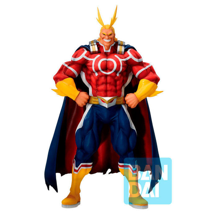 Free UK Royal Mail Tracked 24hr delivery 

Stunning statue of ALL MIGHT from the popular anime series My Hero Academia. This amazing statue is launched by ICHIBANSHO Figure as part of their latest collection - Longing from two people. 

This statue is created strikingly, showing All MIGHT posing with pride in his full hero uniform. The figure is sculpted in immense detail, from the smile, muscle definition all the way down to the creases on his outfit. - Stunning !