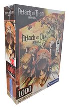 Load image into Gallery viewer, Free UK Royal Mail Tracked 24hr Delivery  Official Attack On Titan puzzle set launched by Clementoni.   1000 pieces premium print jigsaw puzzle with striking images and in great detail.  Excellent gift for any Attack On Titan fan or anyone who loves a puzzle challenge.   Made in Italy.   The completed picture measured at 70 x 50cm.    Official brand: Clementoni. 
