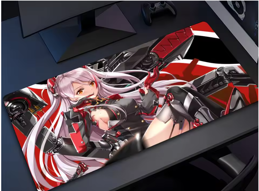 Free UK Royal Mail Tracked 24hr delivery

Extended anime Mouse Mat / Gaming Pad, excellent for gaming or general office use. 

The mouse pad measures at 30x60cm and fit perfectly to most desk sizes.

Striking image of Prinz Eugen from the popular side-scrolling shoot 'em up video game Azur Lane. The premium smooth design of this mouse pad allows your mouse to obtain excellent speed and control (non slip rubber base).

Excellent gift for any Azur lane fan. 