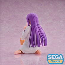 Load image into Gallery viewer, A PEACEFUL MOMENT WITH FERN
Step away from magical battles and adventures with this charming Fern Yumemirize Nap Ver. Figure from Frieren: Beyond Journey's End, officially released by SEGA / Good Smile Company.

This beautifully relaxed collectible captures a quieter side of Fern, dressed in her simple white nightwear with her long purple hair flowing naturally behind her. Rather than wielding her staff or preparing a spell, Fern is shown kneeling peacefully while holding a detailed basket of food, creating
