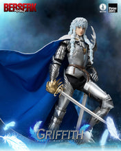 Load image into Gallery viewer, Free UK Royal Mail Tracked 24hr delivery 

Spectacular statue of Griffith from the legendary anime Berserk. This premium 40 point articularted statue is launched by Threezero&#39;s as part of their latest release. 

1/6th scale (approximately 30cm tall) articulated statue, the customized body which has over 40 points of articulation. The figure is constructed of ABS, PVC and POM. The costume uses fabric to cover the movable joint of the armors. Threezero&#39;s notable detailed paint works are applied to highlight a
