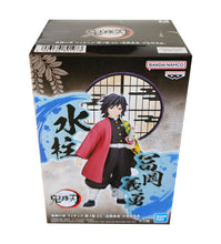 Load image into Gallery viewer, Free UK Royal Mail Tracked 24hr delivery   Stunning statue of Giyu Tomioka from the popular anime series Demon Slayer. This fabulous figure is launched by Bapresto as part of their latest Kimetsu no Yaiba EX collection.   This figure is created beautifully, showing Giyu poising in his Hashira uniform, with his Nichirin sword attached at the side, and his water breathing symbol around the stand. 
