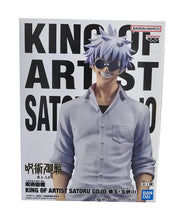 Load image into Gallery viewer, Free UK Royal Mail Tracked 24hr delivery 

Stunning statue of Satoru Gojo from the popular anime series Jujutsu Kaisen. This amazing statue is launched by Banpresto as part of their latest King Of Artist collection.

The creator has completed this piece remarkably,  showing Satoru Gojo in his white shirt and Jujutsu High trousers - Stunning! 

This PVC statue stands at 21cm tall, and packaged in a beautiful gift/collectible box from Bandai. 

Official brand: Bandai / Banpresto

EAN: 4983164293715
