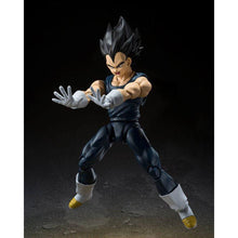 Load image into Gallery viewer, Free UK Royal Mail Tracked 24hr Delivery   

Spectacular statue of Vegeta from the the legendary anime Dragon Ball Super. This premium figure is launched by Tamashii Nations as part of their new S.H.Figuarts release.  

The set comes with three additional facial expressions, premium articulated figure of Vegeta (14 point articulation), three facial plats, and Three left and four right optional hands. 
