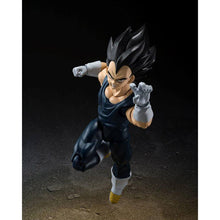 Load image into Gallery viewer, Free UK Royal Mail Tracked 24hr Delivery   

Spectacular statue of Vegeta from the the legendary anime Dragon Ball Super. This premium figure is launched by Tamashii Nations as part of their new S.H.Figuarts release.  

The set comes with three additional facial expressions, premium articulated figure of Vegeta (14 point articulation), three facial plats, and Three left and four right optional hands. 
