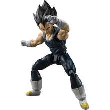 Load image into Gallery viewer, Free UK Royal Mail Tracked 24hr Delivery   

Spectacular statue of Vegeta from the the legendary anime Dragon Ball Super. This premium figure is launched by Tamashii Nations as part of their new S.H.Figuarts release.  

The set comes with three additional facial expressions, premium articulated figure of Vegeta (14 point articulation), three facial plats, and Three left and four right optional hands. 
