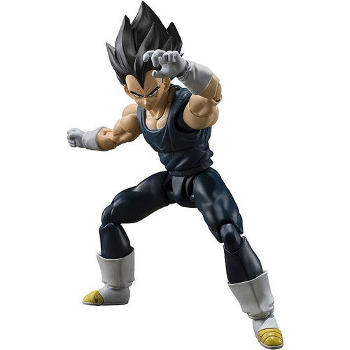 Free UK Royal Mail Tracked 24hr Delivery   

Spectacular statue of Vegeta from the the legendary anime Dragon Ball Super. This premium figure is launched by Tamashii Nations as part of their new S.H.Figuarts release.  

The set comes with three additional facial expressions, premium articulated figure of Vegeta (14 point articulation), three facial plats, and Three left and four right optional hands. 