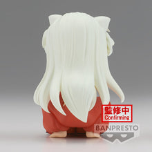 Load image into Gallery viewer, Super cute figure of Inuyasha (Known as &quot;Dog Demon&quot;) from the classic anime Inuyasha. This figure is launched by Banpresto as part of their latest sitting Q Posket collection.   This figure is created beautifully, showing the half-demon son Inuyasha posing in sitting position.   This PVC figure stands at 9cm tall, and packaged in a gift/collectible box from  Bandai. 
