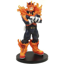 Load image into Gallery viewer, Free UK Royal Mail Tracked 24hrs delivery 

Stunning figure of Endeavor (Enji Todoroki) from the popular anime My Hero  Academia. This statue is launched by Banpresto as part of their latest Age of Heroes edition. 

This statue is sculpted meticulously, showing Endeavor posing in his battle gear, with flames surrounding his entire body. - Stunning ! 

This PVC figure stands at 19cm tall, comes with a base, and packaged in a gift/collectible box from Bandai. 
