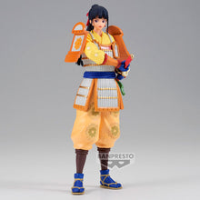 Load image into Gallery viewer, Free UK Royal Mail Tracked 24hr delivery

Beautiful statue of Kikunojo (Known as Kiku) from the legendary anime ONE PIECE. This statue is launched by Banpresto as part of their latest DXF collection - The Grandline Seies - Extra. 

The sculptor created this piece in amazing fashion, showing Kiku posing in her Samurai battle armour, holding her katana attached on her side. - Stunning ! 
