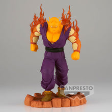 Load image into Gallery viewer, Powerful statue of Orange Piccolo (his strongest form) from the legendary anime Dragon Ball Z. This statue is launched by Banpresto as part of their latest SUPER HERO HISTORY BOX collection - vol.7   The creator did a smashing job on this piece, showing Piccolo posing in his strongest form, with flames coming off his shoulders, and standing on top of the cool rocky design stand. - Truly stunning ! 
