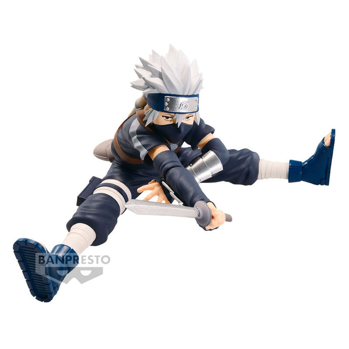Free UK Royal Mail Tracked 24hr delivery  

Striking statue of Kakashi Hatake from the legendary anime series Naruto. This super cool statue is launched by Banpresto as part of their latest Vibration Stars Collection. 

This figure is created stunningly, showing Kakashi posing in battle mode, leaping into the air swinging his sword. Captured in motion perfectly. Stunning! 

This PVC statue stands at 8cm tall, and packaged in a gift/collectible box from Bandai. 