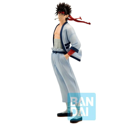 Free UK Royal Mail Tracked 24hr delivery   Striking statue of Sagara Sanosuke from the classic anime series Rurouni Kenshin. This amazing figure is launched by ICHIBANSHO FIGURE as part of their amazing MASTERLISE collection.   This statue is created in excellent fashion, showing Sagara Sanosuke posing in in his classic white dojo uniform, hands in pockets, and biting a fish bone. - Stunning !   This PVC statue stands at 24cm tall, and packaged in a gift/collectible box from Bandai.