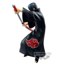 Load image into Gallery viewer, Free UK Royal Mail Tracked 24hr delivery   Striking figure of Itachi Uchiha from the legendary anime Naruto. This statue is launched by Banpresto as part of their latest NARUTOP99 collection.   This statue is created meticulously, showing Itachi posing in battlemode drawing his sword, wearing his Akatsuki cloak.   This PVC statue stands at 16cm, and packaged in a gift/collectible box from Bandai.
