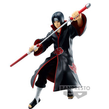 Load image into Gallery viewer, Free UK Royal Mail Tracked 24hr delivery   Striking figure of Itachi Uchiha from the legendary anime Naruto. This statue is launched by Banpresto as part of their latest NARUTOP99 collection.   This statue is created meticulously, showing Itachi posing in battlemode drawing his sword, wearing his Akatsuki cloak.   This PVC statue stands at 16cm, and packaged in a gift/collectible box from Bandai.
