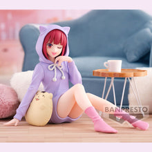 Load image into Gallery viewer, Free UK Royal Mail Tracked 24hr delivery 

Beautiful statue of Kana Arima from the popular anime series Oshi no Ko. This figure is launched by Banpresto as part of their latest Relax Time collection. 

The creator has completed this statue in excellent fashion, showing Kana posing beautifully in her lilac hoodie and holding her plush cushion. 
