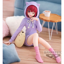 Load image into Gallery viewer, Free UK Royal Mail Tracked 24hr delivery 

Beautiful statue of Kana Arima from the popular anime series Oshi no Ko. This figure is launched by Banpresto as part of their latest Relax Time collection. 

The creator has completed this statue in excellent fashion, showing Kana posing beautifully in her lilac hoodie and holding her plush cushion. 
