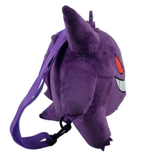 Load image into Gallery viewer, Free UK Royal Mail Tracked 24hr delivery 

Official Gengar Pokemon plush backpack launched by Nintendo. 

Super cute backpack, double strap with zip. 

Official brand: Nintendo 

EAN: 8426842100081

Size: 31cm x 20cm x 29cm 

Excellent gift for any Pokemon fan.  
