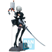 Load image into Gallery viewer, Free UK Royal Mail Tracked 24hr delivery 

Exceptional statue of 2B (YoRHa No. 2 Type B) and her loyal pod 042 from the popular video Nier: Automata. This amazing statue set is launched by Ichibansho Figure as part of their latest collection - Another. 

This statue set is created meticulously, showing 2B posing beautifully in her battle gear, standing on top of the rock (base included), holding her sword, with her pod 042 beside her. - Stunning ! 
