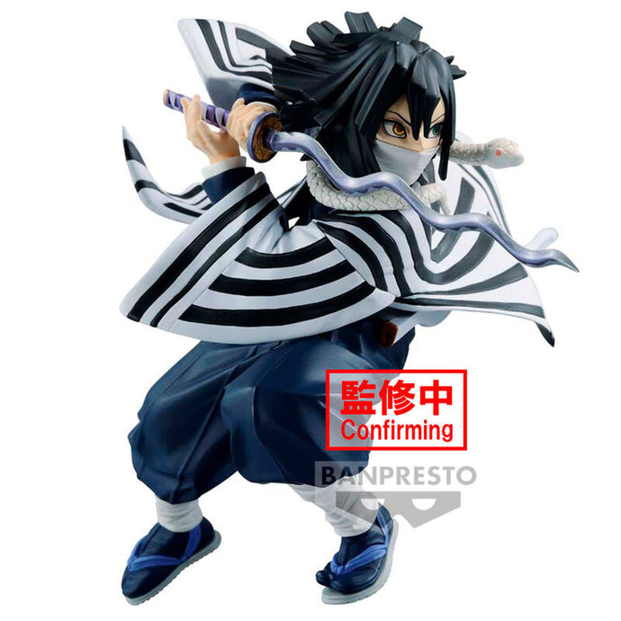 Free UK Royal Mail Tracked 24hr delivery  

Captivating statue of Obanai Iguro from the popular anime series Demon Slayer. This super cool statue is launched by Banpresto as part of their latest Vibration Stars Collection. 

This figure is created meticulously, showing Obanai posing in battle swinging his serpent nichirin blade. - Stunning! 

This PVC statue stands at 11cm tall, and packaged in a gift/collectible box from Bandai. 

Official brand: Banpresto / Bandai