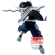Load image into Gallery viewer, Free UK Royal Mail Tracked 24hr delivery  

Captivating statue of Obanai Iguro from the popular anime series Demon Slayer. This super cool statue is launched by Banpresto as part of their latest Vibration Stars Collection. 

This figure is created meticulously, showing Obanai posing in battle swinging his serpent nichirin blade. - Stunning! 

This PVC statue stands at 11cm tall, and packaged in a gift/collectible box from Bandai. 

Official brand: Banpresto / Bandai
