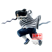 Load image into Gallery viewer, Free UK Royal Mail Tracked 24hr delivery  

Captivating statue of Obanai Iguro from the popular anime series Demon Slayer. This super cool statue is launched by Banpresto as part of their latest Vibration Stars Collection. 

This figure is created meticulously, showing Obanai posing in battle swinging his serpent nichirin blade. - Stunning! 

This PVC statue stands at 11cm tall, and packaged in a gift/collectible box from Bandai. 

Official brand: Banpresto / Bandai
