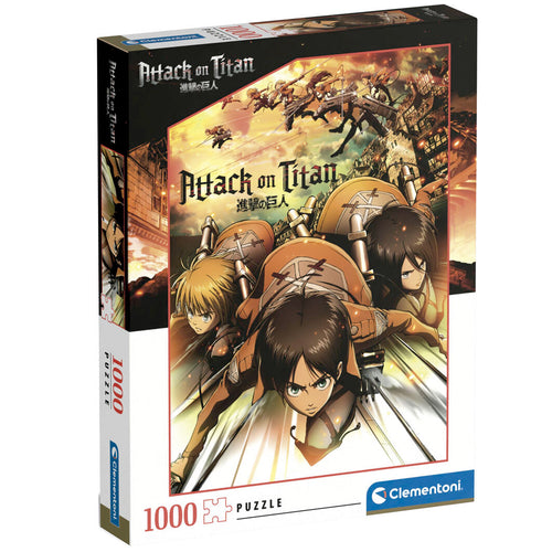 Free UK Royal Mail Tracked 24hr Delivery  Official Attack On Titan puzzle set launched by Clementoni.   1000 pieces premium print jigsaw puzzle with striking images and in great detail.  Excellent gift for any Attack On Titan fan or anyone who loves a puzzle challenge.   Made in Italy.   The completed picture measured at 70 x 50cm.    Official brand: Clementoni. 