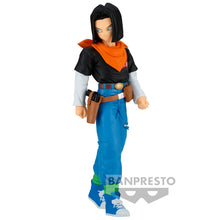 Load image into Gallery viewer, Striking statue of Android 17 from the legendary anime Dragon Ball Z. This figure is launched by Banpresto as part of their latest SOLID EDGE WORKS collection. 

The sculptor has completed this piece in excellent fashion, showing Android 17 posing with his gun strap on, and wearing his bandana scarf. 

This PVC statue stands at 17cm tall, and packaged in a gift/collectible box from Bandai. 
