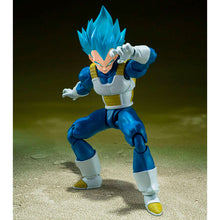 Load image into Gallery viewer, Free UK Royal Mail Tracked 24hr Delivery   

Spectacular statue of Vegeta (Super Saiyan God Super Saiyan Vegeta)  from the the legendary anime Dragon Ball Super. This premium figure is launched by Tamashii Nations as part of their new S.H.Figuarts collection - Unwavering Saiyan Pride.

The set comes with four facial expressions, premium articulated figure of Vegeta (14 point articulation), and three pairs of hands (included the folded arms). 
