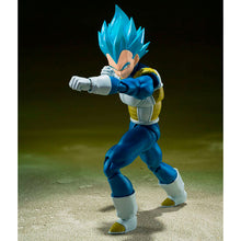 Load image into Gallery viewer, Free UK Royal Mail Tracked 24hr Delivery   

Spectacular statue of Vegeta (Super Saiyan God Super Saiyan Vegeta)  from the the legendary anime Dragon Ball Super. This premium figure is launched by Tamashii Nations as part of their new S.H.Figuarts collection - Unwavering Saiyan Pride.

The set comes with four facial expressions, premium articulated figure of Vegeta (14 point articulation), and three pairs of hands (included the folded arms). 
