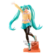 Load image into Gallery viewer, Free UK Royal Mail Tracked 24hr delivery 

Stunning statue of Hatsune Miku (Global Vocaloid Superstar). This beautiful figure is launched by Banpresto as part of their latest collection - Mountain Climbing Holiday Memories.

This statue is created remarkably, showing Hatsune Miku posing elegantly in her hiking gear and backpack. - Stunning ! 

This PVC statue stands at 20cm tall, and packaged in a gift/collectible box from Bandai. 
