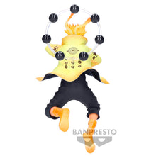 Load image into Gallery viewer, Naruto's Nine-Tails Chakra Power Unleashed
Bring the power of Naruto Uzumaki to your collection with this officially licensed Naruto Shippuden Vibration Stars Figure by Banpresto / Bandai Spirits.

Naruto is recreated in his striking Nine-Tails Chakra Mode, featuring his distinctive golden-yellow appearance, black detailing and the Truth-Seeking Balls positioned dramatically behind him. His battle-ready stance and hand sign capture the intensity and determination of Naruto as he prepares to unleash his powe
