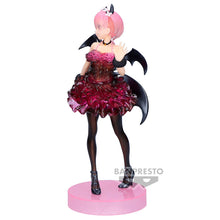 Load image into Gallery viewer, Free UK Royal Mail Tracked 24hr delivery 

This Astonishing statue of Ram from the popular anime series Re:Zero Starting Life in Another World. This stunning statue is launched by Banpresto as part of their latest Clear &amp; Dressy collection.

The creator has created this in excellent fashion, showing Ram posing beautifully in her demon outfit. 

This PVC statue stands at 22cm tall, and packaged in a gift/collectible box from Bandai.

Official brand: Banpresto / Bandai
