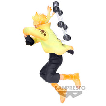 Load image into Gallery viewer, Naruto's Nine-Tails Chakra Power Unleashed
Bring the power of Naruto Uzumaki to your collection with this officially licensed Naruto Shippuden Vibration Stars Figure by Banpresto / Bandai Spirits.

Naruto is recreated in his striking Nine-Tails Chakra Mode, featuring his distinctive golden-yellow appearance, black detailing and the Truth-Seeking Balls positioned dramatically behind him. His battle-ready stance and hand sign capture the intensity and determination of Naruto as he prepares to unleash his powe
