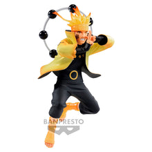 Load image into Gallery viewer, Naruto's Nine-Tails Chakra Power Unleashed
Bring the power of Naruto Uzumaki to your collection with this officially licensed Naruto Shippuden Vibration Stars Figure by Banpresto / Bandai Spirits.

Naruto is recreated in his striking Nine-Tails Chakra Mode, featuring his distinctive golden-yellow appearance, black detailing and the Truth-Seeking Balls positioned dramatically behind him. His battle-ready stance and hand sign capture the intensity and determination of Naruto as he prepares to unleash his powe
