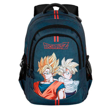 Load image into Gallery viewer, Free UK Royal Mail Tracked 24hr delivery  

Official Dragon Ball Z Unity adaptable bag/backpack. This amazing bag/backpack is launched by Karactermania as part of their latest collection. 

Cool design of Super Saiyan Son Goku and Son Gohan  - Dragon Ball Z themed bag / backpack. This backpack has one three main compartments and two side mesh pockets, plus one small zipped pocket. 
