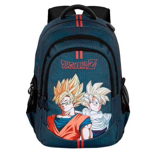 Free UK Royal Mail Tracked 24hr delivery  

Official Dragon Ball Z Unity adaptable bag/backpack. This amazing bag/backpack is launched by Karactermania as part of their latest collection. 

Cool design of Super Saiyan Son Goku and Son Gohan  - Dragon Ball Z themed bag / backpack. This backpack has one three main compartments and two side mesh pockets, plus one small zipped pocket. 