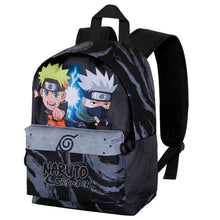 Load image into Gallery viewer, Official Naruto Shippuden anime adaptable bag/backpack. This amazing bag/backpack is launched by Karactermania as part of their latest collection. 

Cool design of Naruto and Kakashi  - Naruto themed bag / backpack. This backpack has one large front pocket, one main compartment with a laptop section  and printed inner lining design. High quality padded straps with additional back strap to adapt to suitcases.  
