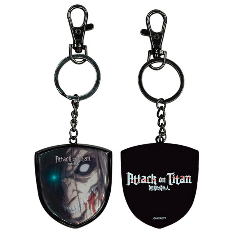 Free UK Royal Mail Tracked 24hr delivery 

Official Attack On Titan logo keychain / keyring. 

This premium quality metallic keyring is launched by SD TOYS as part of the latest release. 

Design: Attack Titan Eren (Front) / Attack On Titan official logo (Back) 

Size: 7cm approx

Official brand: SD TOYS 

EAN: 8435450260926

Excellent gift for any Attack On Titan fan. 