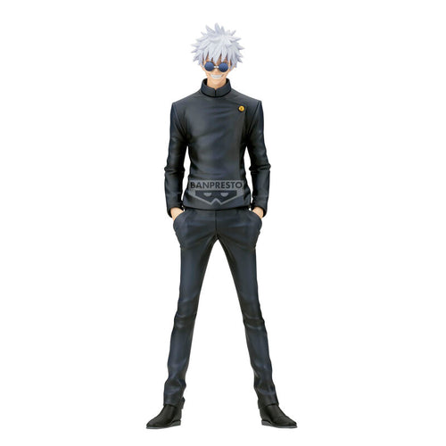 Free UK Royal Mail Tracked 24hr delivery 

Remarkable statue of Satoru Gojo from the popular anime series Jujutsu Kaisen. This amazing statue is launched by Banpresto as part of their latest King Of Artist collection.

The creator has completed this piece stunningly,  showing Satoru Gojo posing in his Jujutsu high uniform, wearing his shades, and with his amazing smile - Truly stunning! 

This PVC statue stands at 22cm tall, and packaged in a gift/collectible box from Bandai. 

Official brand: Bandai / Banp