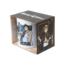 Load image into Gallery viewer, Free UK Royal Mail Tracked 24hr delivery 

Official Black Clover - Characters anime mug. This super cool mug is launched by ERIK as part of their latest collection. Beautiful design showing the main Characters -  Asta, Yuno,  Noelle Silva and Yami. 
