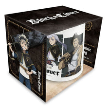 Load image into Gallery viewer, Free UK Royal Mail Tracked 24hr delivery 

Official Black Clover - Characters anime mug. This super cool mug is launched by ERIK as part of their latest collection. Beautiful design showing the main Characters -  Asta, Yuno,  Noelle Silva and Yami. 
