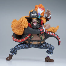 Load image into Gallery viewer, Free UK Royal Mail Tracked 24hr delivery 

Remarkable statue of Marshall D. Teach (Known as Blackbeard) from the legendary anime series ONE PIECE. This amazing statue is launched by Banpresto as part of their latest Battle Record Collection. 

This statue is created in immense detail,  showing Blackbeard posing in battle, in his pirates outfit. -Sculpted in immense detail. 

This PVC statue stands at 11cm tall, and packaged in a beautiful gift/collectible box from Bandai. 

Official brand: Bandai / Banprest
