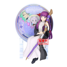 Load image into Gallery viewer, Free UK Royal Mail Tracked 24hr delivery 

Beautiful statue of Fern from the popular anime Frieren: Beyond Journeys End. This amazing statue is launched by Banpresto as part of their latest Glasscap collection.

This statue is created fabulously, showing Fern posing elegantly sitting on her seat, holding her staff, and in front of the beautiful circular decorated window. - Stunning! 

This PVC statue stands at 15cm tall, and packaged in a gift/collectible box from Bandai.

Official brand: Banpresto /Bandai
