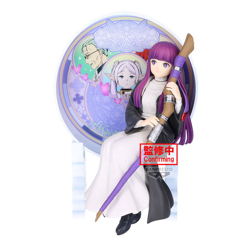 Free UK Royal Mail Tracked 24hr delivery 

Beautiful statue of Fern from the popular anime Frieren: Beyond Journeys End. This amazing statue is launched by Banpresto as part of their latest Glasscap collection.

This statue is created fabulously, showing Fern posing elegantly sitting on her seat, holding her staff, and in front of the beautiful circular decorated window. - Stunning! 

This PVC statue stands at 15cm tall, and packaged in a gift/collectible box from Bandai.

Official brand: Banpresto /Bandai