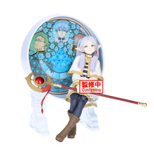 Load image into Gallery viewer, Free UK Royal Mail Tracked 24hr delivery 

Beautiful statue of Frieren from the popular anime Frieren: Beyond Journeys End. This amazing statue is launched by Banpresto as part of their latest Glasscap collection.

This statue is created fabulously, showing Frieren posing elegantly sitting on her seat, holding her staff, reminiscing about the old days in front of the beautiful circular decorated window. - Stunning! 

This PVC statue stands at 15cm tall, and packaged in a gift/collectible box from Bandai.

O
